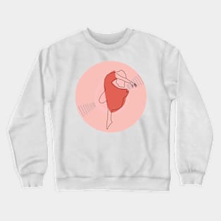 Vinyl - Ballerina dancer minimalist line art (pink) Crewneck Sweatshirt